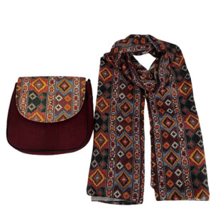 Boheemse Crossbody Schoudertas & Sjaal Set met Traditioneel Design