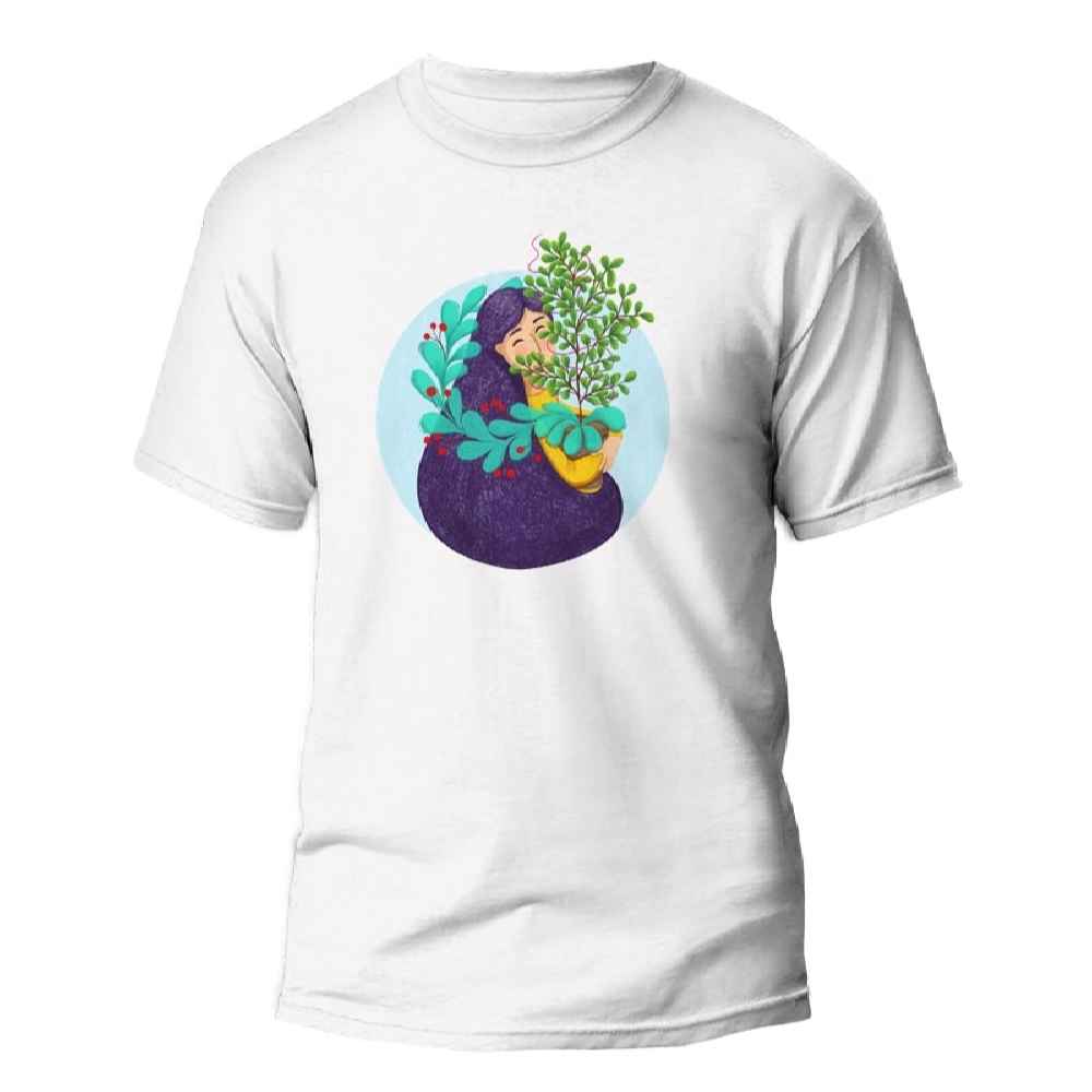 Botanische Print T-Shirt – Model Plant | Artistieke Natuur Tee