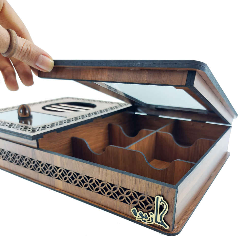 Elegante Houten Theedoos met Geïntegreerde Verwarmer