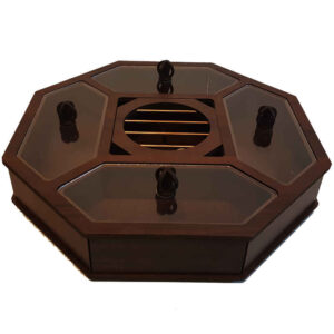 Houten Theezakjes Organizer met Verwarmer – Delara