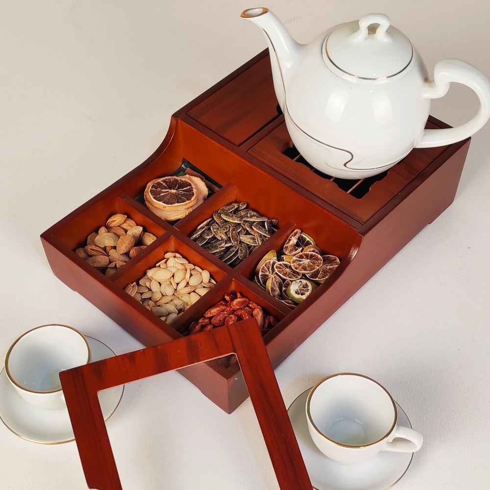 Nafas Design Houten Thee-Organizer Doos met Verwarmer