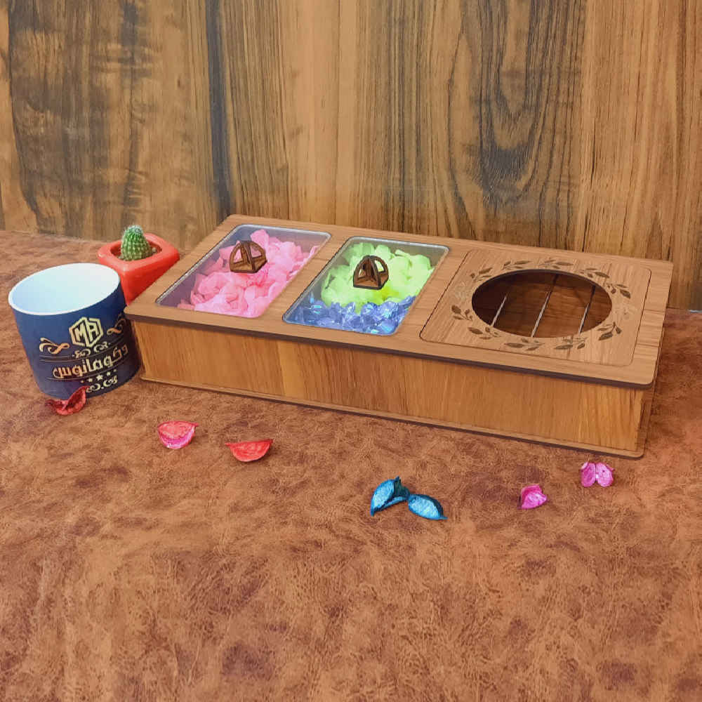 Multifunctionele Houten Theedoos met Verwarmer & Opbergvakken