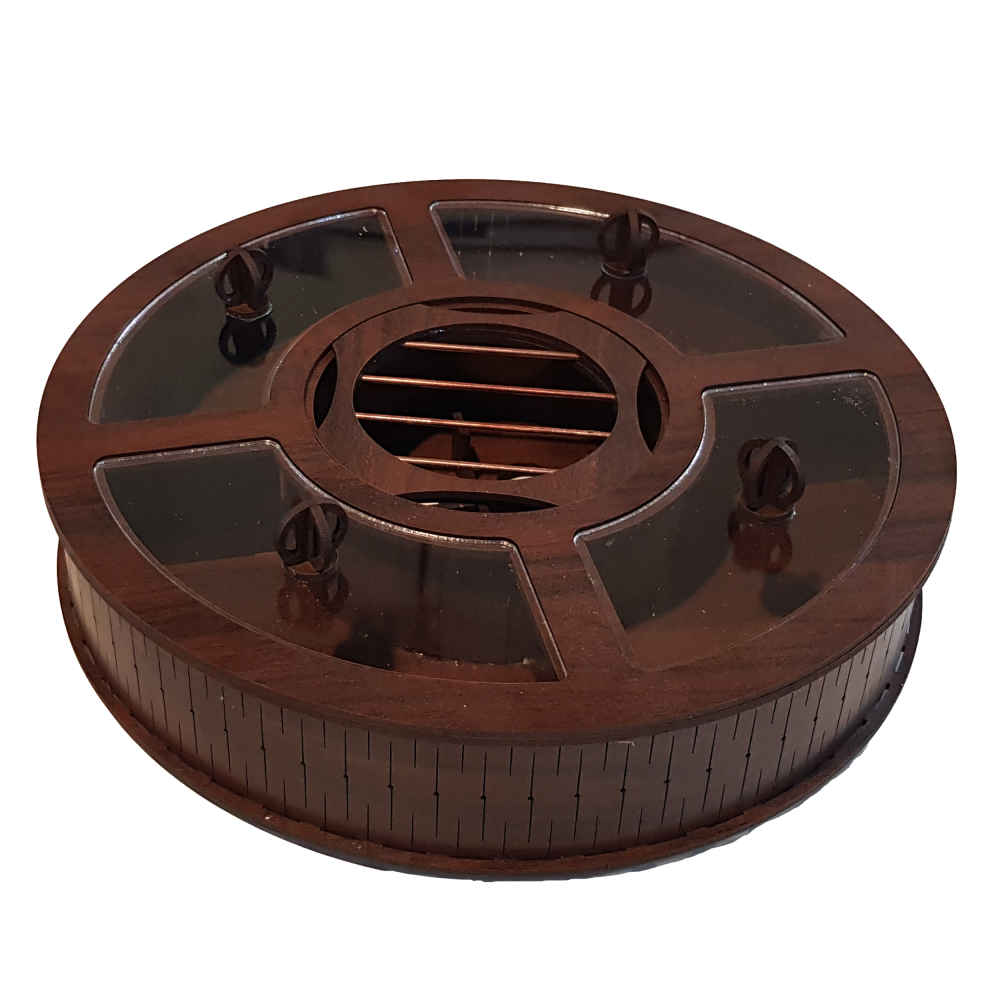 Kaars-Verwarmde Houten Thee-Organizer Doos – Stijlvol & Handig
