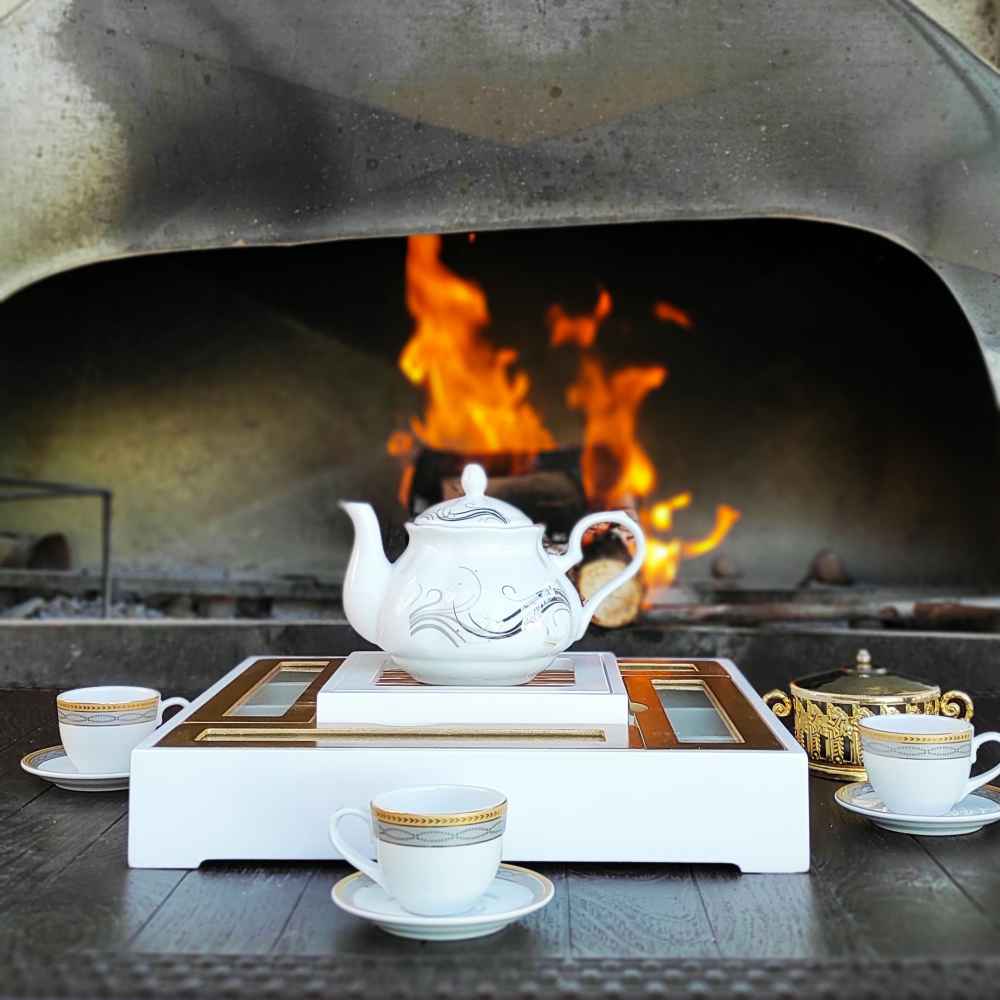 Yasna Model Houten Thee Opbergbox met Geïntegreerde Verwarmer