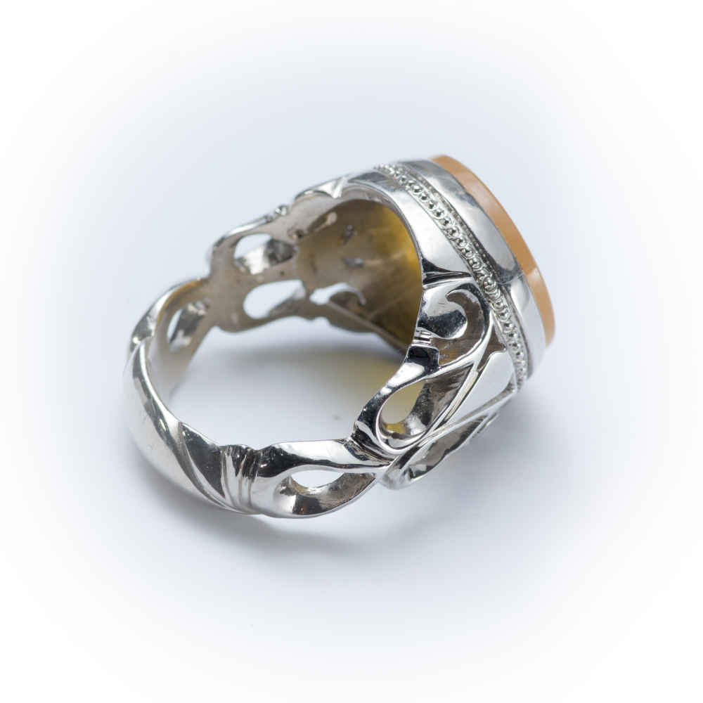 Jemenitische Aqeeq Zilveren Ring voor Mannen – Al Ikhlas