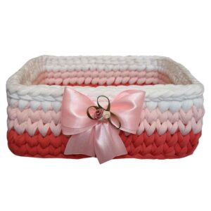 Gehaakte Opbergmand Haleh – Rood & Roze Garen
