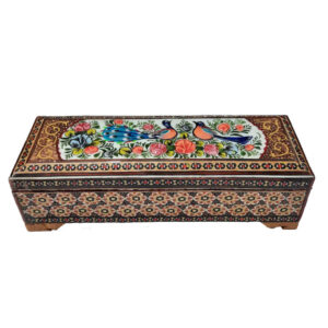 Houten pennenbox handgemaakt met Perzische khatamkari-kunst Laleh