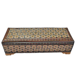 Houten pennenbox handgemaakt met Perzische khatamkari-kunst Nahal