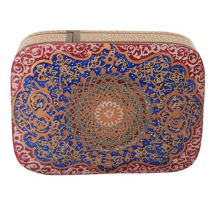 Perzische Houten Kaartenbox – Khatam Roya met Emaille