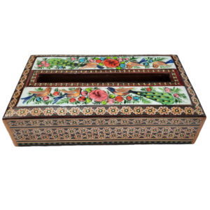 Handgemaakte Perzische Houten Tissuebox-Hoes – Inlegwerk Chavosh