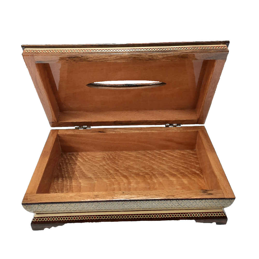 Handgemaakte Perzische Houten Tissuebox-Hoes – Inlegwerk Kolbeh