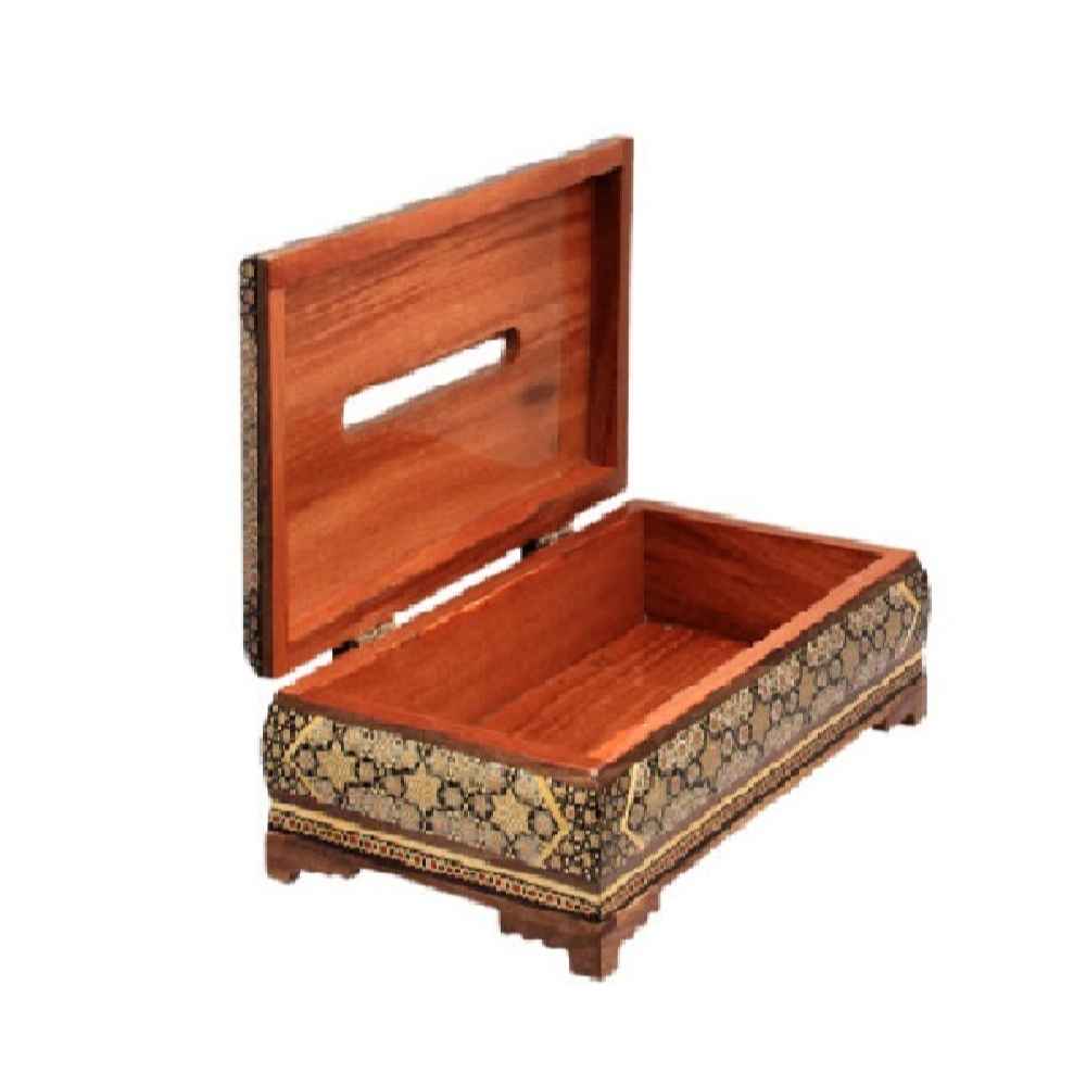 Handgemaakte Perzische Houten Tissuebox-Hoes – Inlegwerk Shabnam