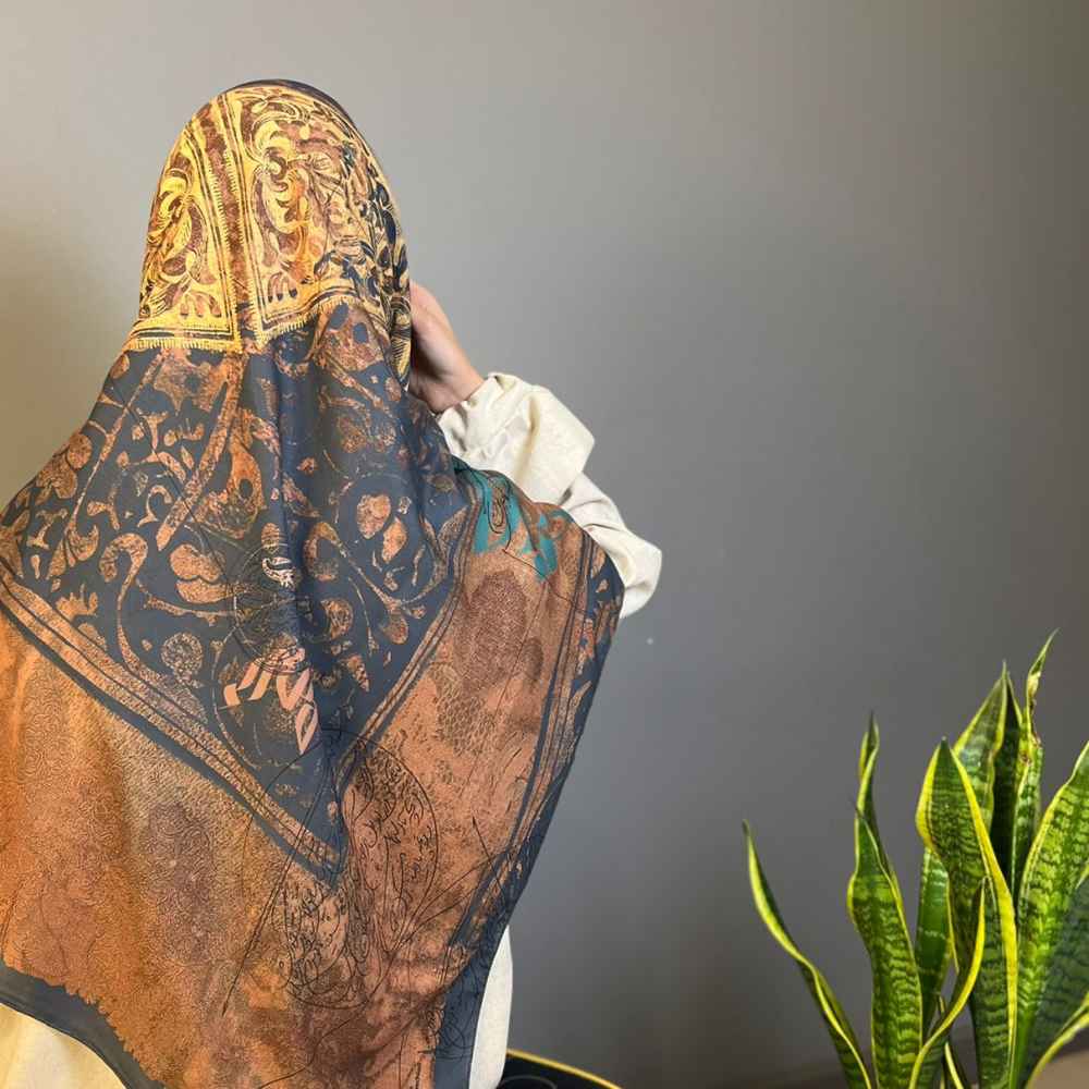 Perzische Damessjaal – Jaam Design Bruin Artistiek