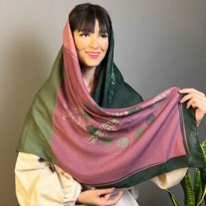Perzische Damessjaal – Negarina Design Roze Abstract