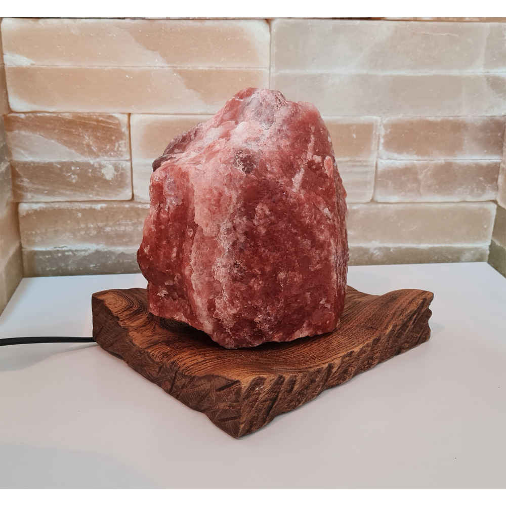 Perzische zoutlamp met houten basis – Azarachsh model