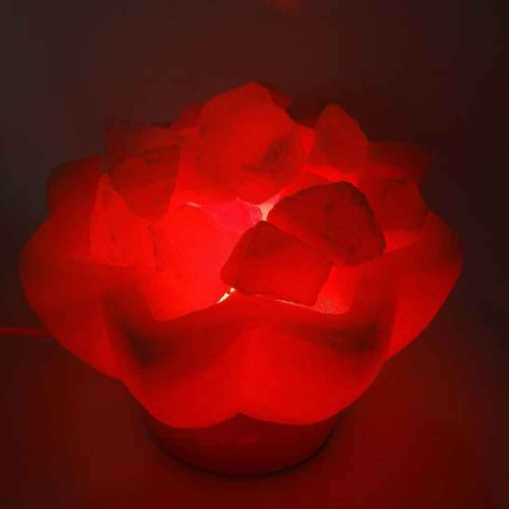 Perzische kom zoutlamp – Ster model met houten basis & zoutbrokken
