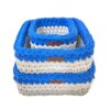 Gehaakte Opbergmanden Aseman – Blauw Garen (Set van 3)