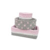 Gehaakte Opbergmanden Baby – Roze met Hart (Set van 3)