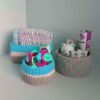 Gehaakte Opbergmanden Kids – Blauw met Hart (Set van 3)