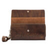 Perzische leren lange damesportemonnee met Sher-design