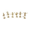 Set van 6 Elegante Ballerina Beeldjes - Messing
