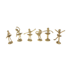 Set van 6 Elegante Ballerina Beeldjes – Messing