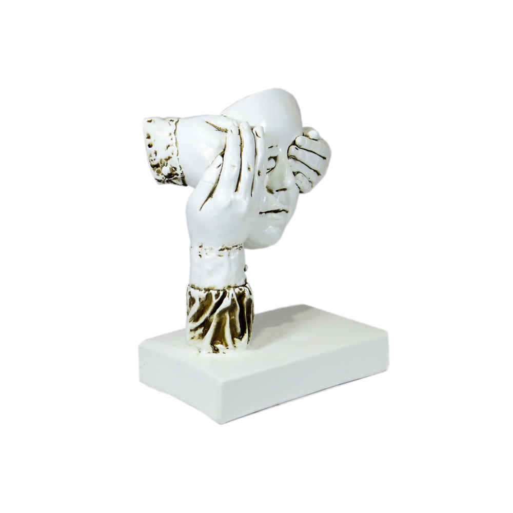 Decoratief Beeldje Gesloten Ogen – Moderne Abstracte Sculptuur