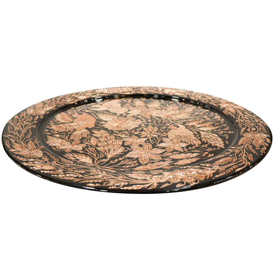 Decoratieve koperen schaal handgegraveerd met Perzisch ambacht Isfahan