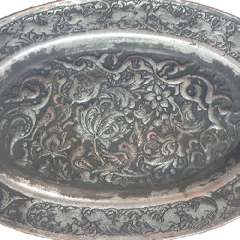 Decoratieve koperen schaal handgegraveerd met Perzisch ambacht Tima