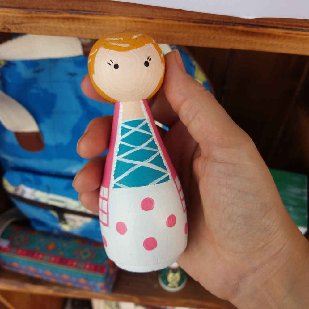 Handgemaakte houten peg-poppen – Cowboys