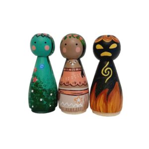 Handgemaakte houten peg-poppen – Droom Thema