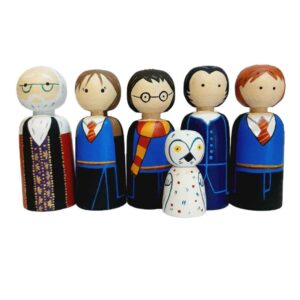 Handgemaakte houten peg-poppen – Harry Potter