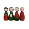 Handgemaakte houten peg poppetjes – Lieveheersbeestjes