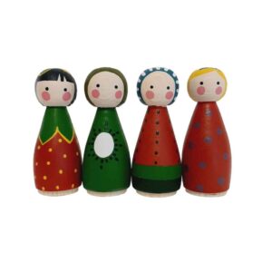 Handgemaakte houten peg poppetjes – Lieveheersbeestjes