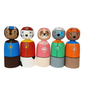 Handgemaakte houten peg-poppen – Paw Patrol