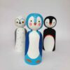 Handgemaakte houten peg poppetjes – Pinguïns