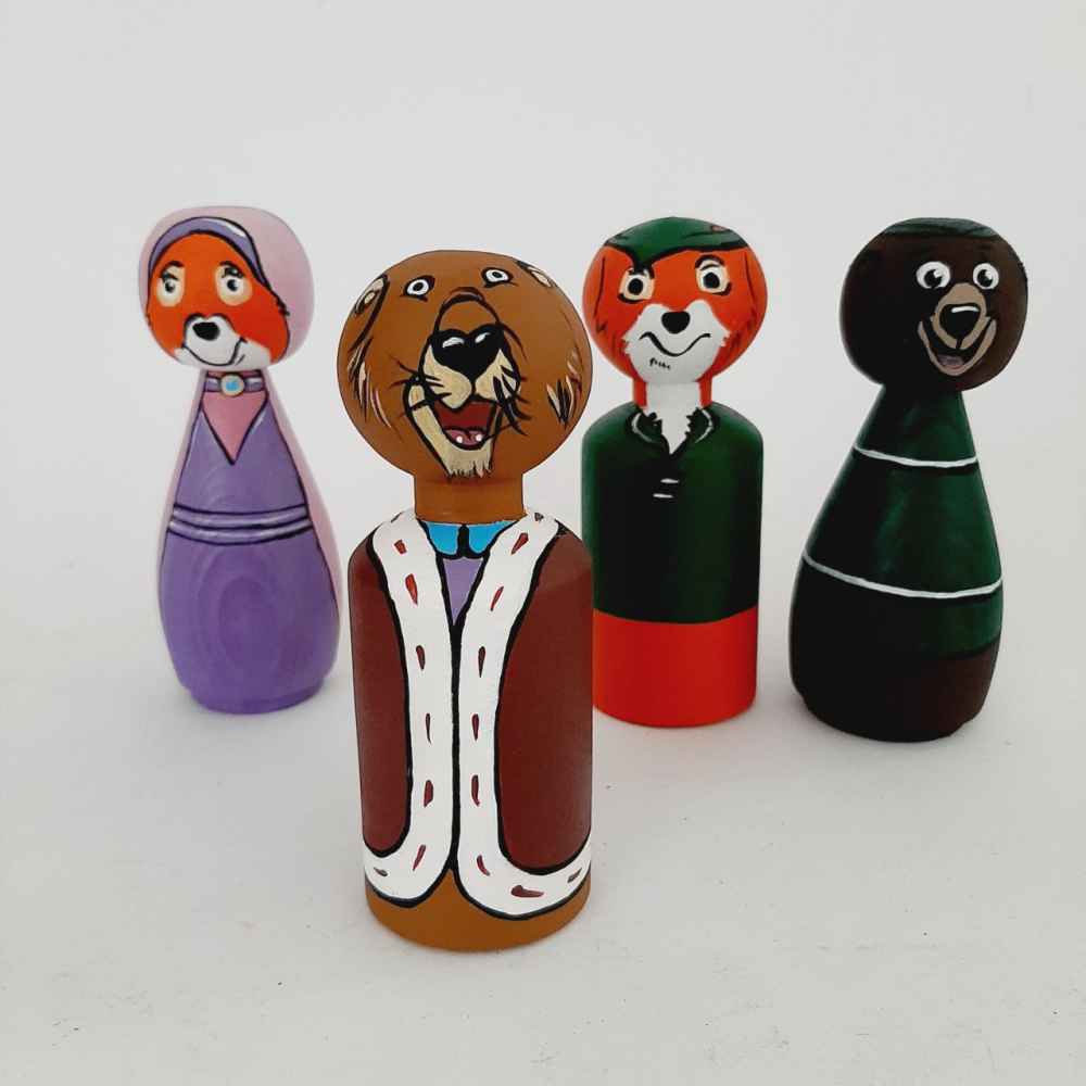 Handgemaakte houten peg poppetjes – Robin Hood