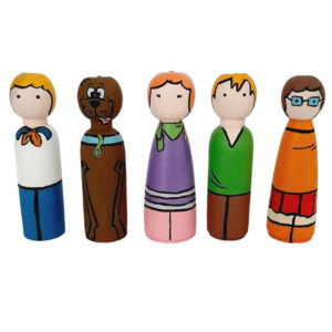 Handgemaakte houten peg-poppen – Scooby Doo