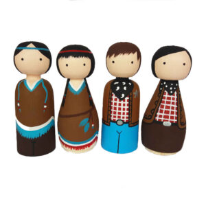 Handgemaakte houten peg-poppen – Sorkh Poost