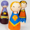 Handgemaakte houten peg-poppen – Superman