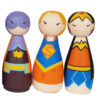 Handgemaakte houten peg-poppen – Superman