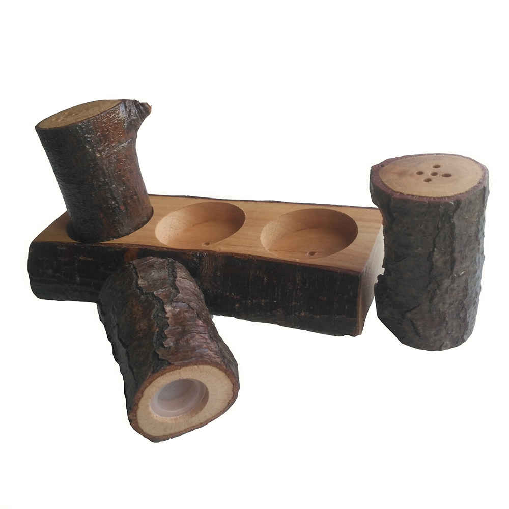 Houten Zout- en Peperstrooiers Jungle – Rustiek Hout