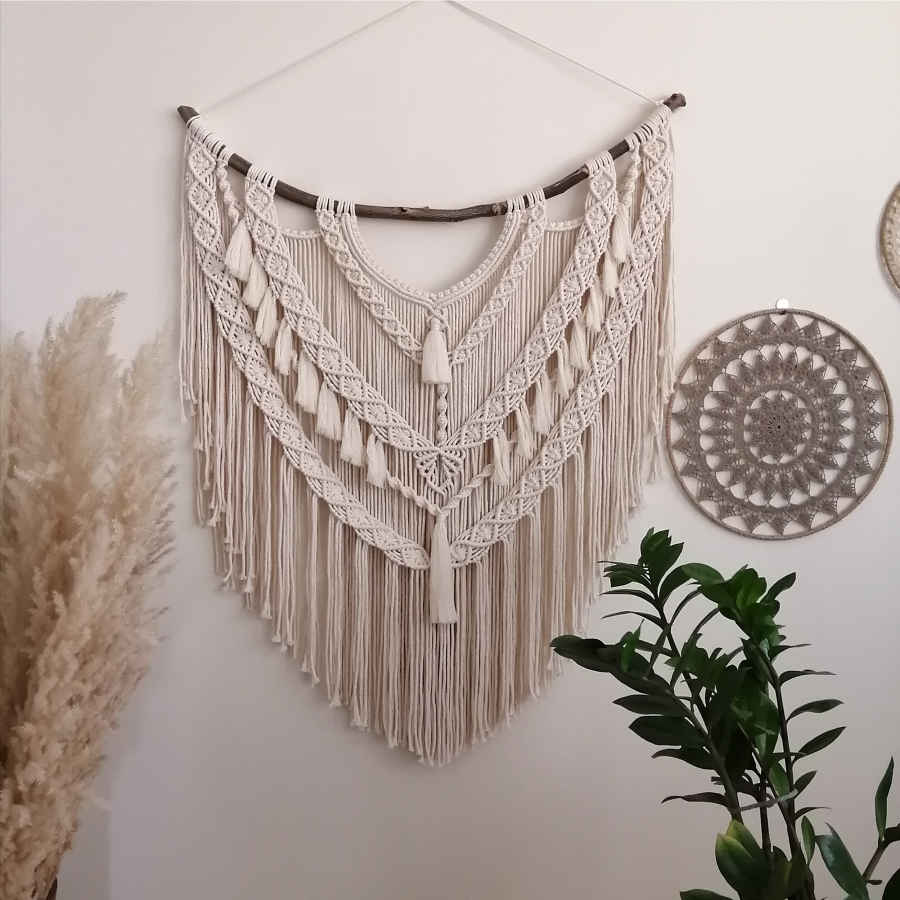 Macramé wandtapijt Bohemian Antic
