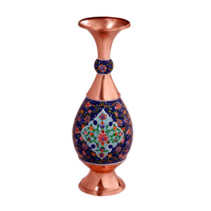 Decoratieve koperen vaas handbeschilderd met Perzische Minakari-emaille Homa