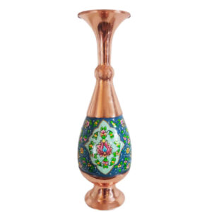 Decoratieve koperen vaas handbeschilderd met Perzische Minakari-emaille Mes