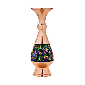 Decoratieve koperen vaas handbeschilderd met Perzische Minakari-emaille Samira