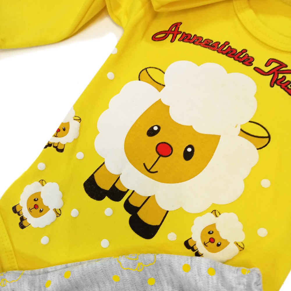Set van 3 Pasgeboren Babykleding – Geel Schaap Model
