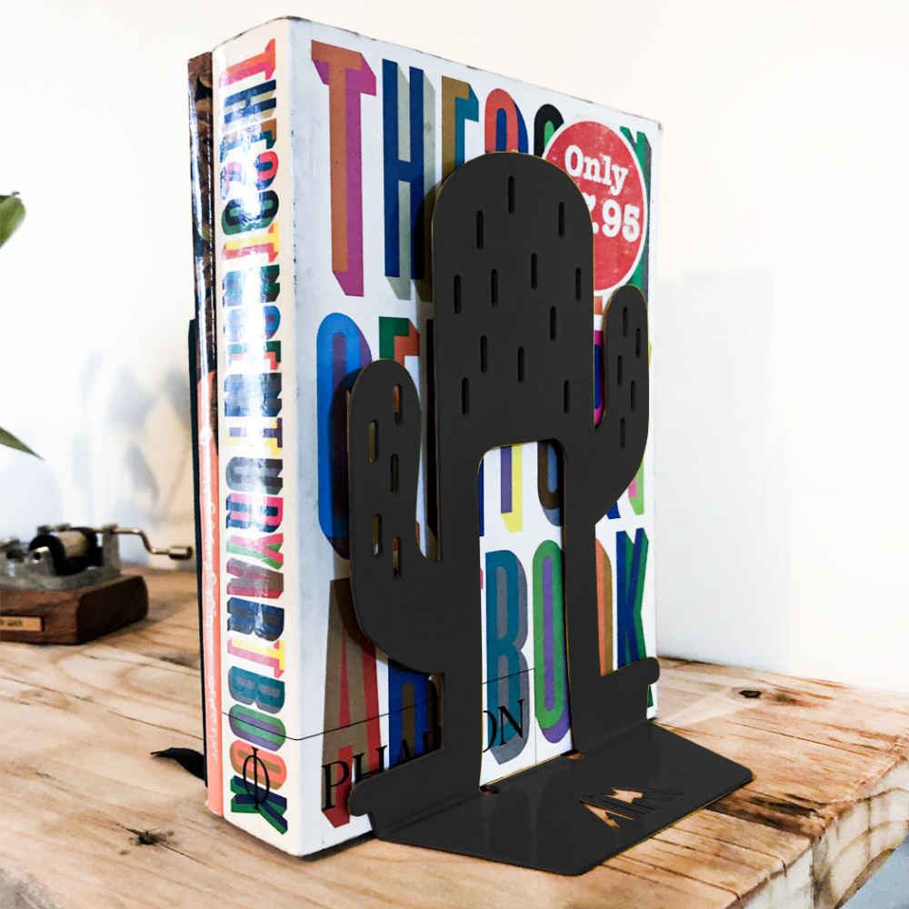 Cactusdesign metalen kunst boekensteun – Perfect voor boho-stijl ruimtes