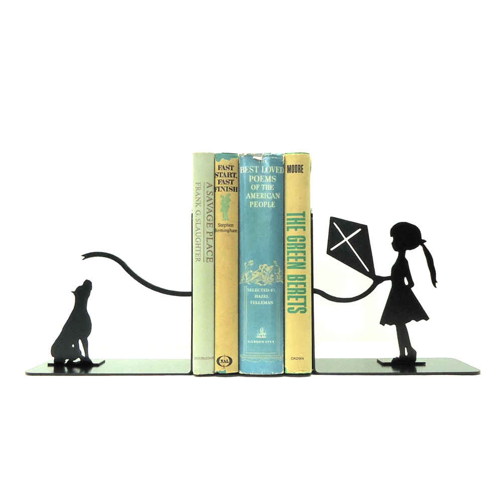 Meisje & Hond Design – Metalen Boekensteun
