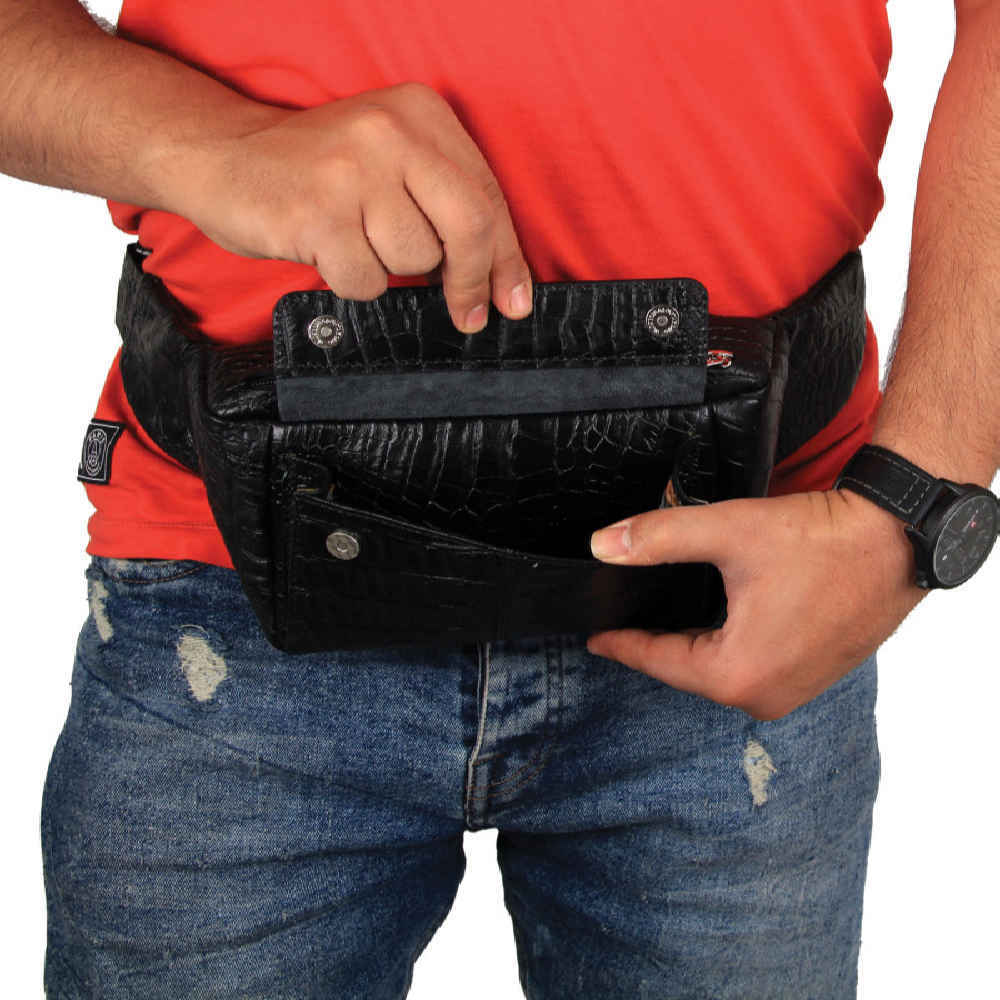 Echt leren heuptas met verstelbare riem – honingkleurig accessoire